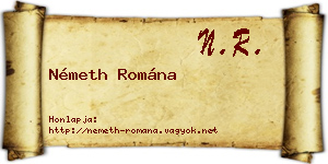 Németh Romána névjegykártya